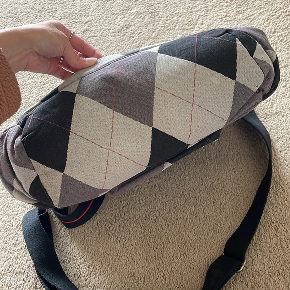 Vintage Hurley Messanger Laptop Bag Plaid Retro Office City Commuter Tote Large - Picture 10 of 16